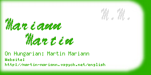 mariann martin business card